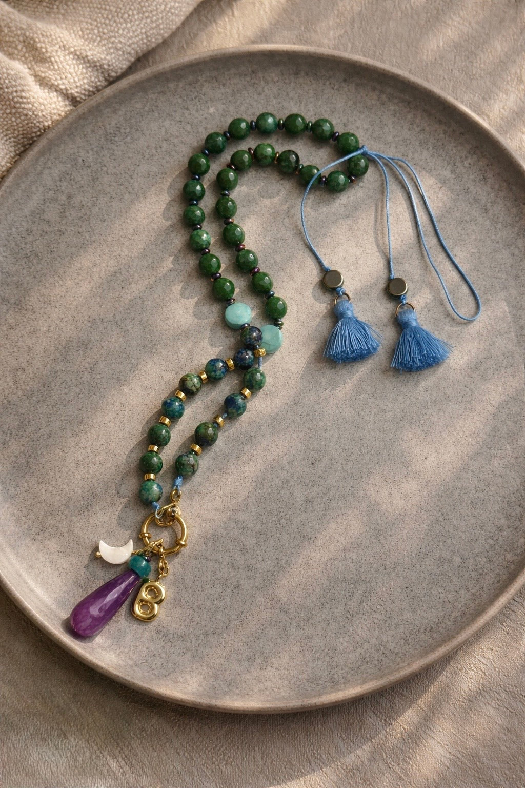 Mobile chain & Sebha “33 count” in Emerald