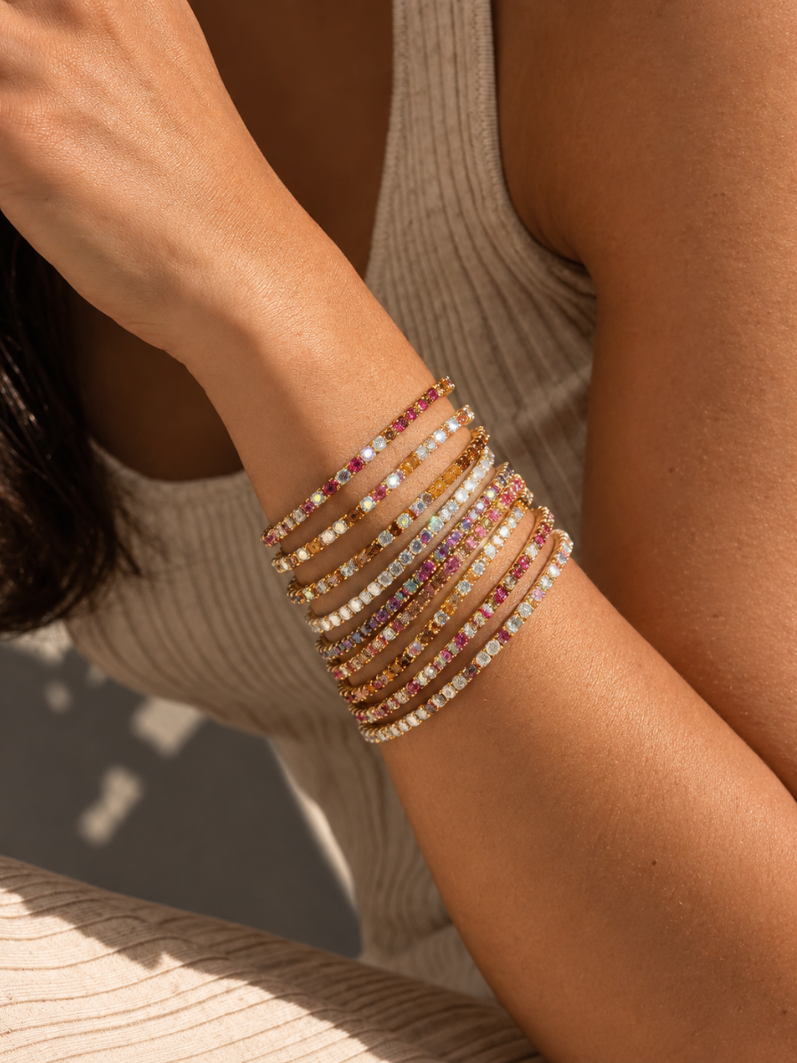 Tennis Candy ( set of 5 bracelets mixed colors )